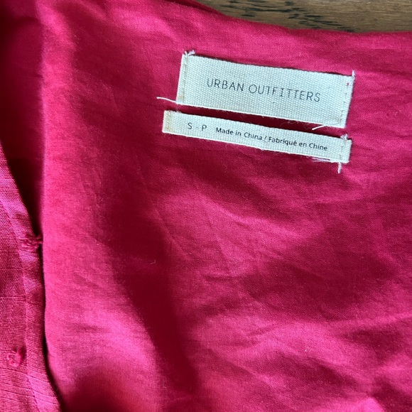 Urban Outfitters Burgundy A-line Long Sleeve Tiered Mini Dress size Small - Picture 8 of 9